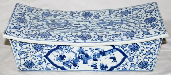 CHINESE PORCELAIN PILLOW, H 5 3/4", W 6 3/4"