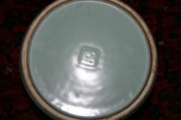 CHINESE CELADON BRUSH POT, H 6 1/2", D 7 1/2" - 4
