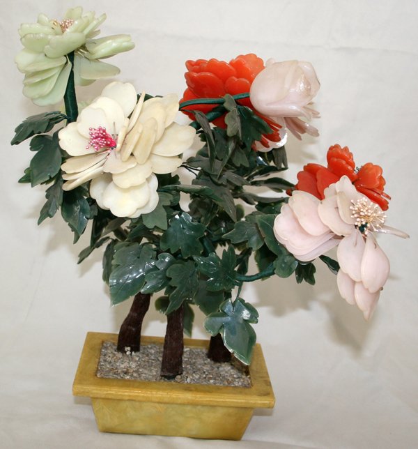 CHINESE PLASTIC FLOWERING TREE L 14"