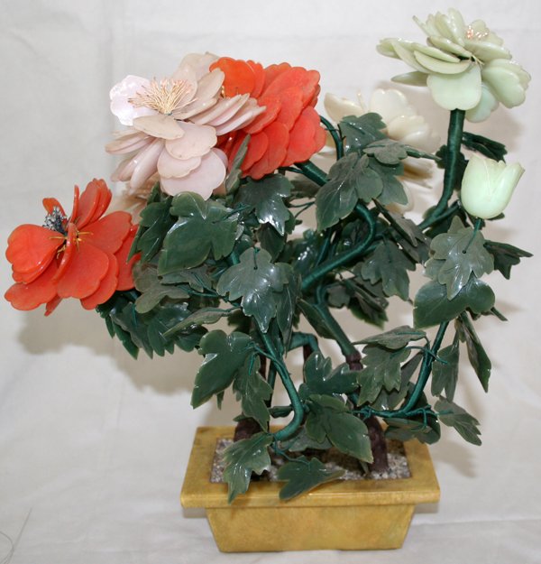 CHINESE PLASTIC FLOWERING TREE L 14" - 2