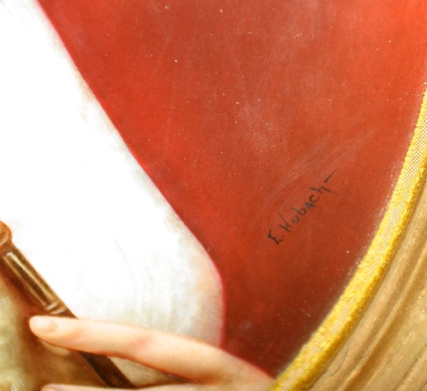 KPM PORCELAIN PLAQUE SIGNED E. HUBACH C. 1890 - 2