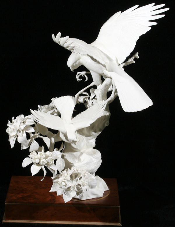 ROYAL WORCESTER 'SPARROW HAWK AND BULLFINCH'