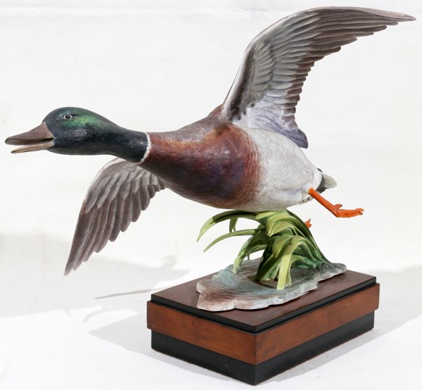 ROYAL WORCESTER BISQUE 'MALLARD MALE', H 9"