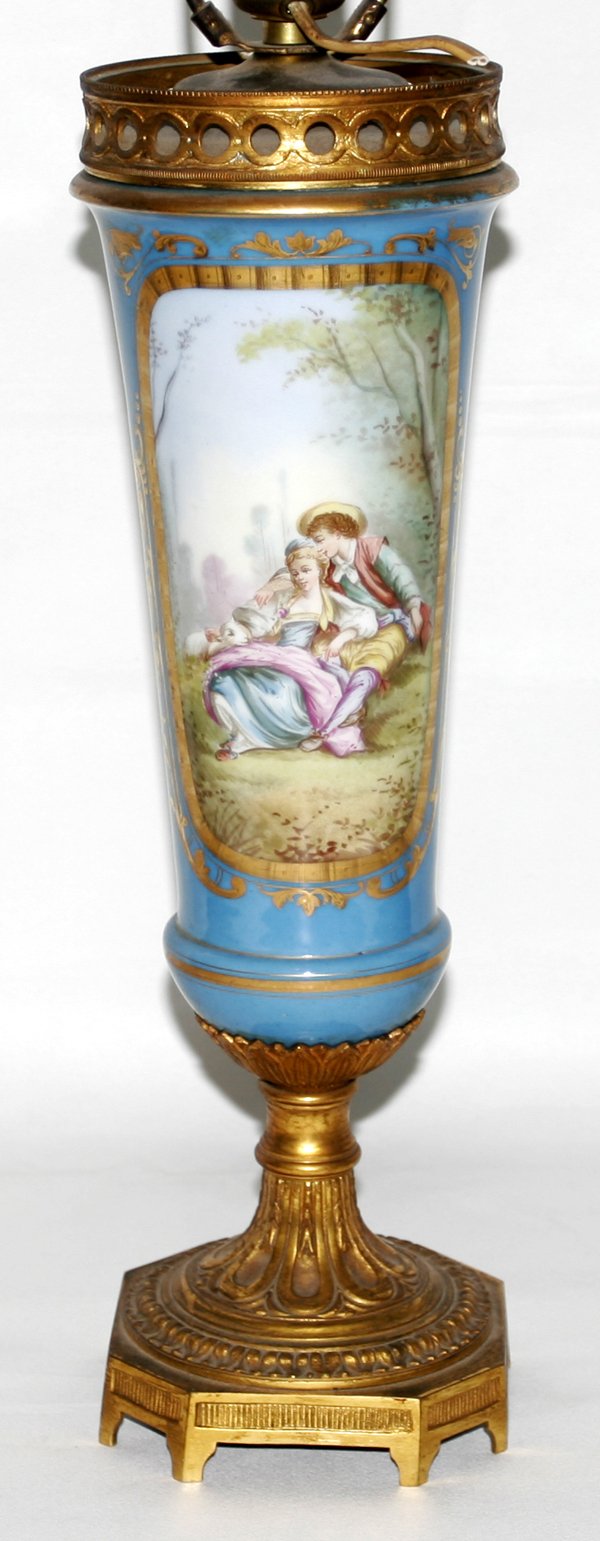 SEVRES PORCELAIN URN MOUNTED AS A TABLE LAMP
