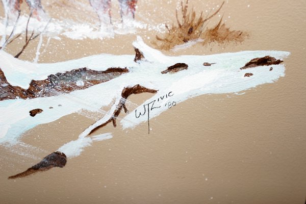 WILLIAM ZIVIC OIL ON BOARD WINTER STRAYS - 2