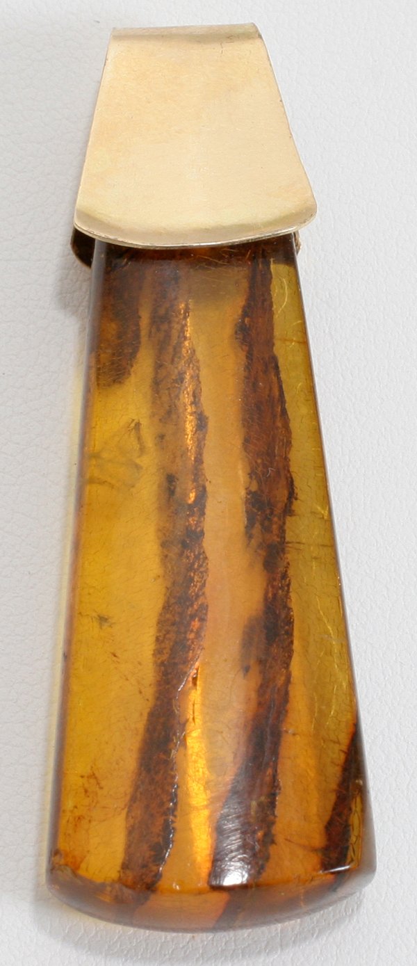 EVERETT AMBER & 14KT YELLOW GOLD DROP PENDANT