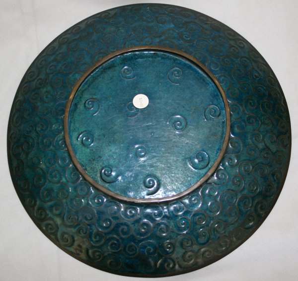 CHINESE CLOISONNÉ CHARGER, C. 1930, DIA 12" - 2