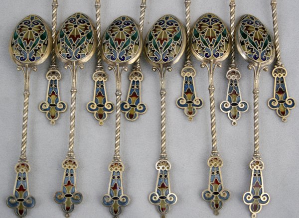 DAVID-ANDERSON PLIQUÉ-À-JOUR &STERLING SPOONS - 2