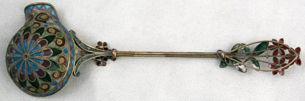 SWEDISH PLIQUÉ-À-JOUR SAUCE LADLE LATE 19TH - 2