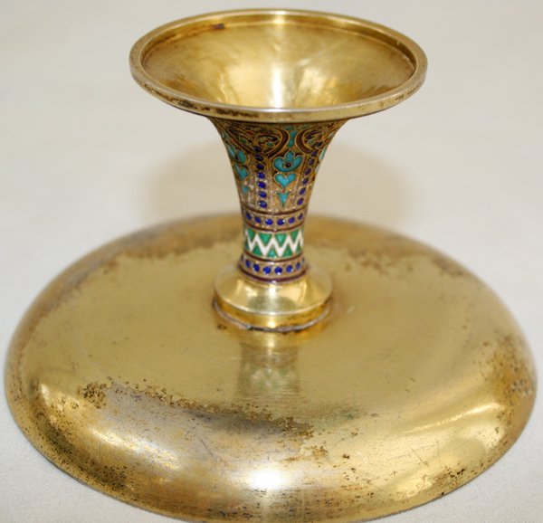 RUSSIAN SILVER & ENAMEL COMPOTE, LATE 19TH C. - 3