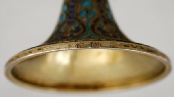 RUSSIAN SILVER & ENAMEL COMPOTE, LATE 19TH C. - 5