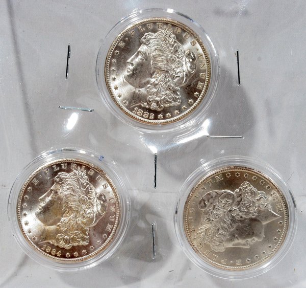MORGAN STERLING SILVER $1.00 COINS 1882, 1883