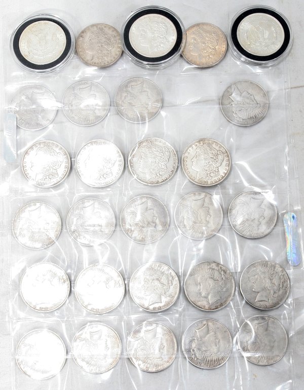 US MORGAN/PEACE STERLING SILVER $1.00 COINS