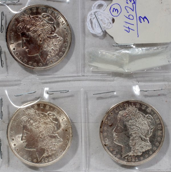 US MORGAN STERLING SILVER $1.00 COINS