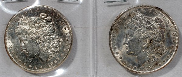 US MORGAN STERLING SILVER $1.00 COINS 1887-S