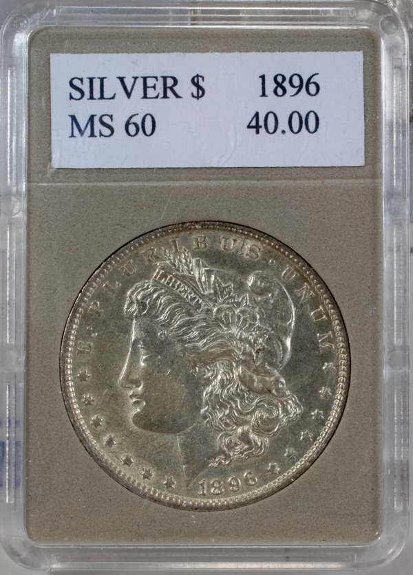 MORGAN STERLING SILVER DOLLAR COIN 1896-P