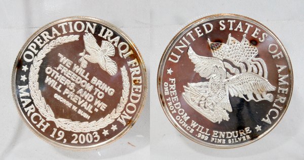 US "OPERATION IRAQI FREEDOM" STERLING MEDALS