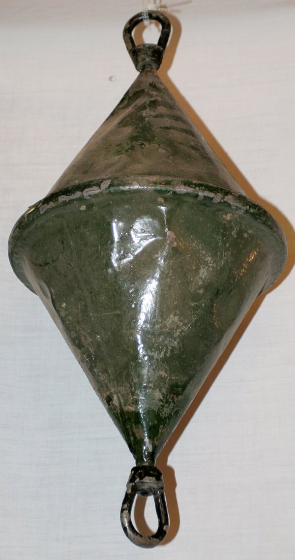 GREEN METAL MOORING BOBBER, H 26"