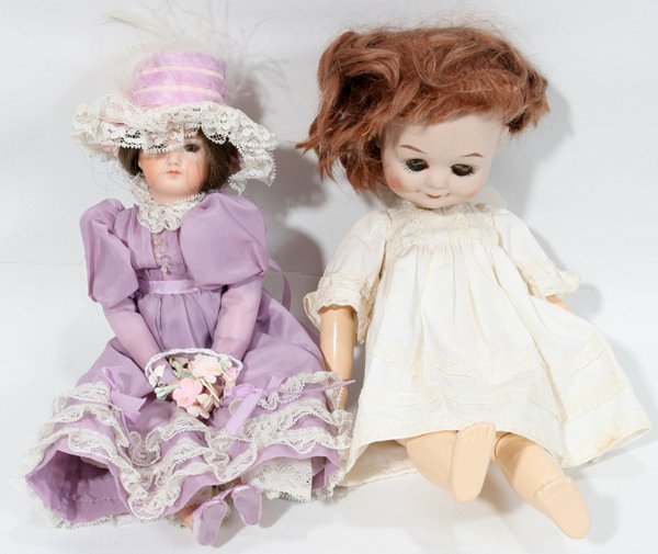 GERMANY SCHOENHUT JOINTED DOLL & BISQUE DOLL