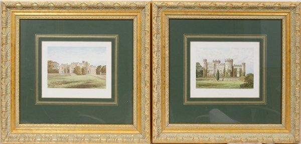 PRINTS 'CHOLMONDELEY CASTLE' & 'WYTHAM ABBEY'