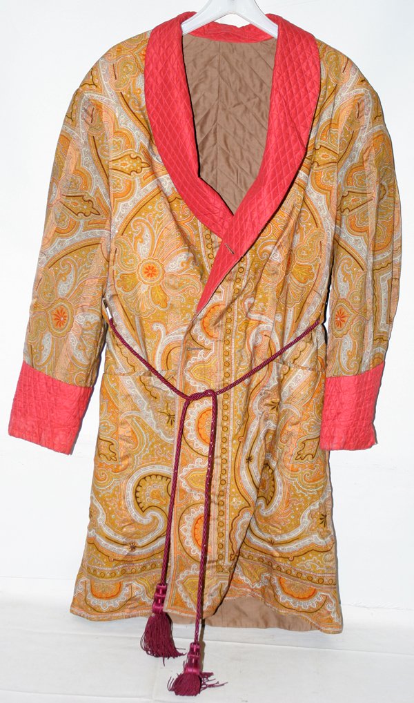 PAISLEY SMOKING JACKET, C. 1900, L 45"