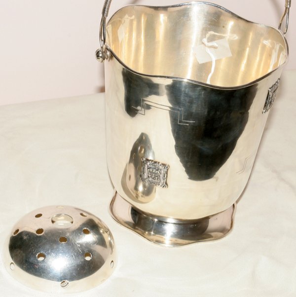 PERUVIAN STERLING SILVER ICE BUCKET W/ DRAIN - 2