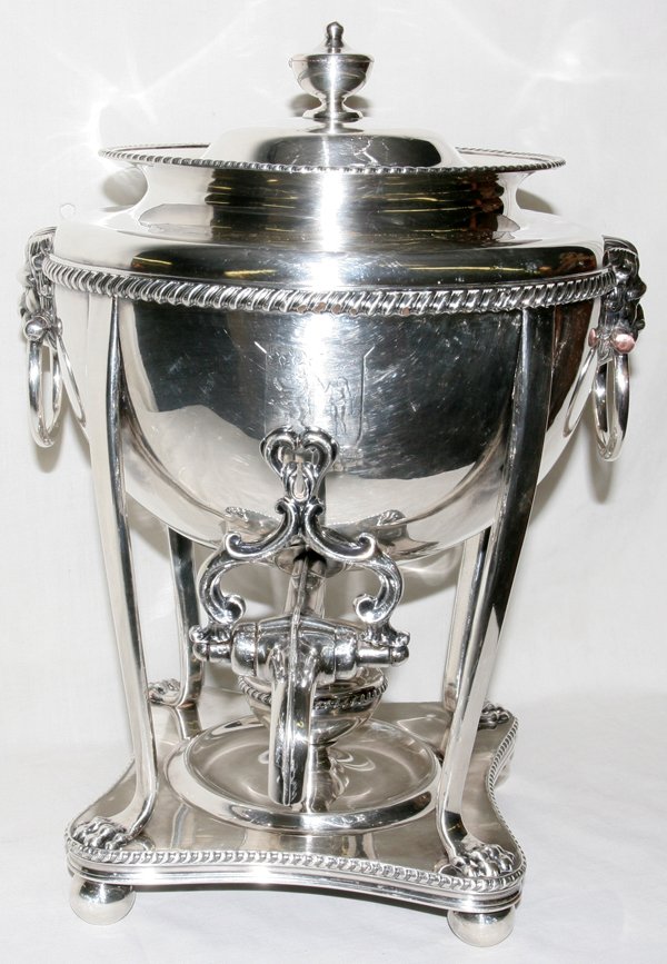 ENGLISH SHEFFIELD PLATE COFFEE URN, C. 1900