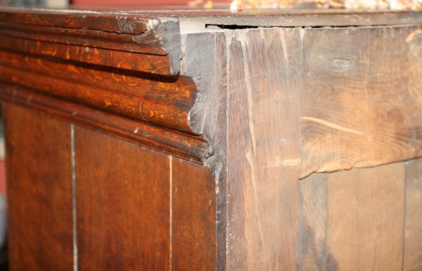 ENGLISH OAK HIGHBOY, 18TH C. H 69", W 44" - 5