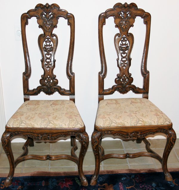 ENGLISH STYLE WALNUT SIDE CHAIRS, C. 1920