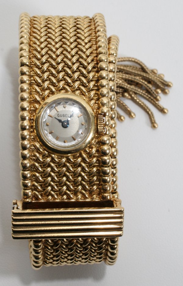 GUBELIN 18KT YELLOW GOLD BRACELET/WATCH, L 9"