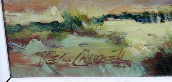 R.E.CAMPBELL OIL SHEEP & HOUSE IN LANDSCAPE - 2