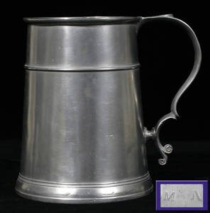 121017: AMERICAN PEWTER TANKARD, ATTRIBUTED TO JOHN SKI