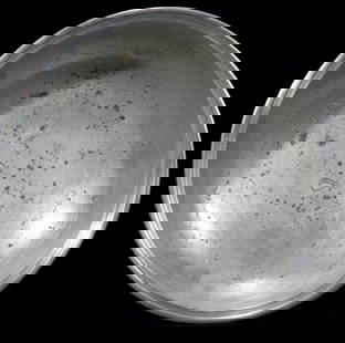 AMERICAN PEWTER BASIN, D. CURTIS, ALBANY, NEW Y: A banner touchmark at the inside, "D. Curtis and X.