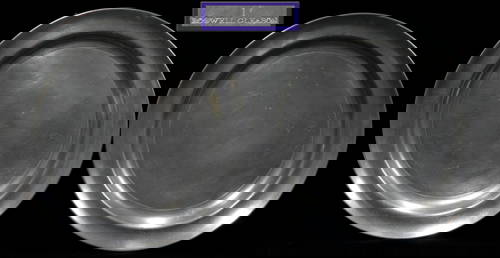 AMERICAN PEWTER PLATES, ROSWELL GLEASON, TWO, D: Ex collection of Helen Muehlenbeck.