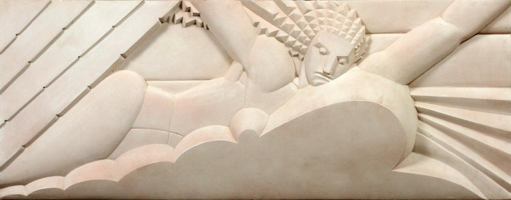DUDLEY, ART DECO, PLASTER WALL RELIEF, MID 20TH C, H 14 (1 of 4)