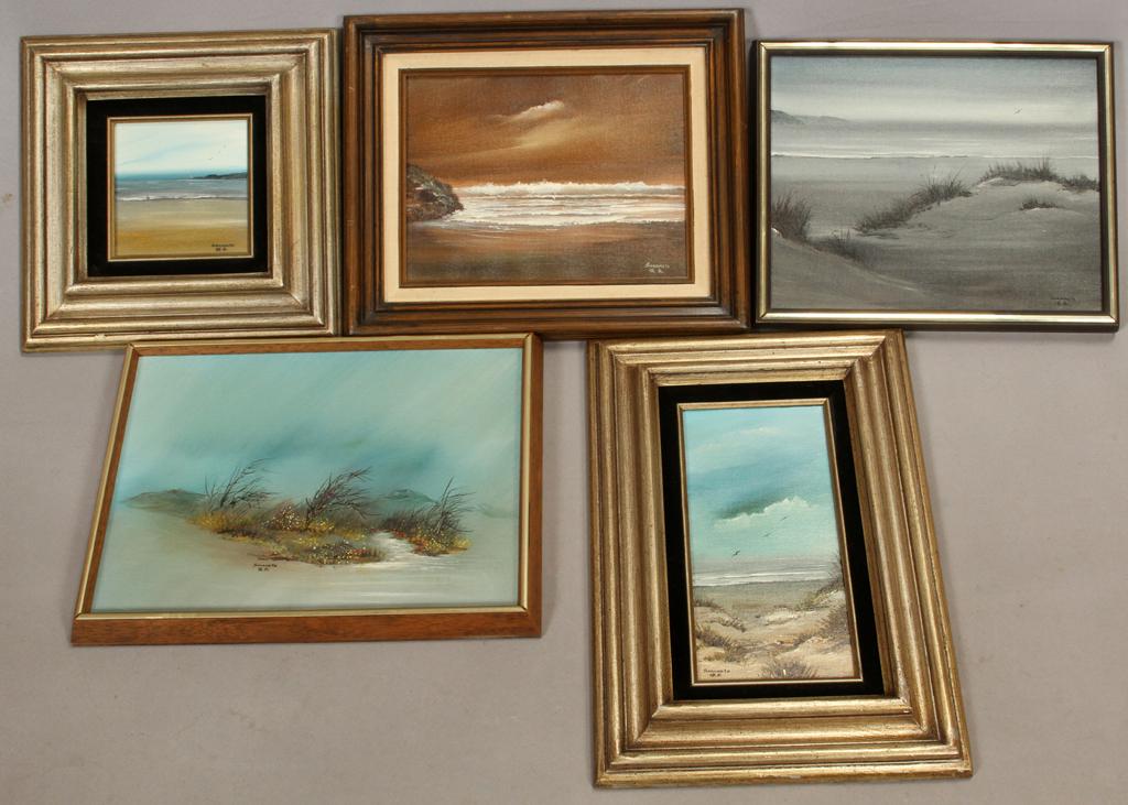 FRANK SAKAMOTO OILS ON CANVAS, 5 PCS, SEASCAPES (1 of 3)