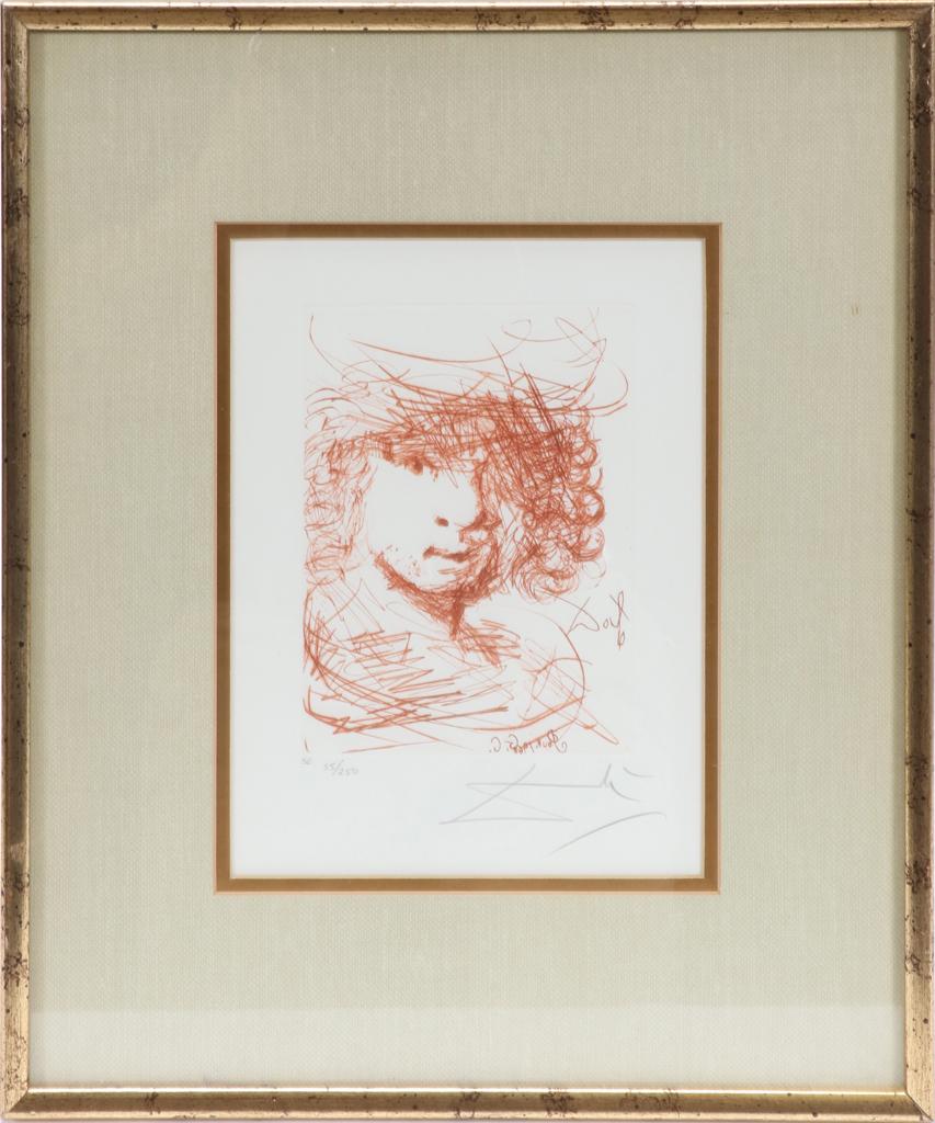 AFTER SALVADOR DALI, DRYPOINT, 1968, "REMBRANDT" (1 of 6)