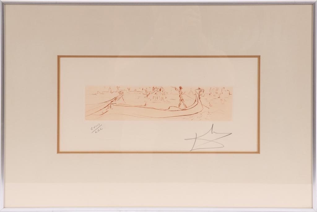 AFTER SALVADOR DALI DRYPOINT PRINTED IN SEPIA (1 of 5)