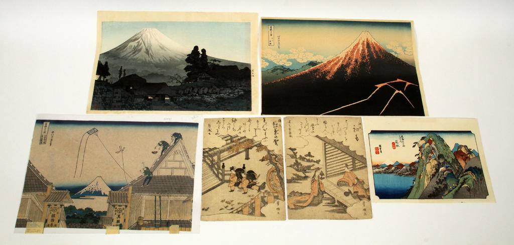 JAPANESE WOODBLOCK PRINTS, 6 PCS (1 of 5)