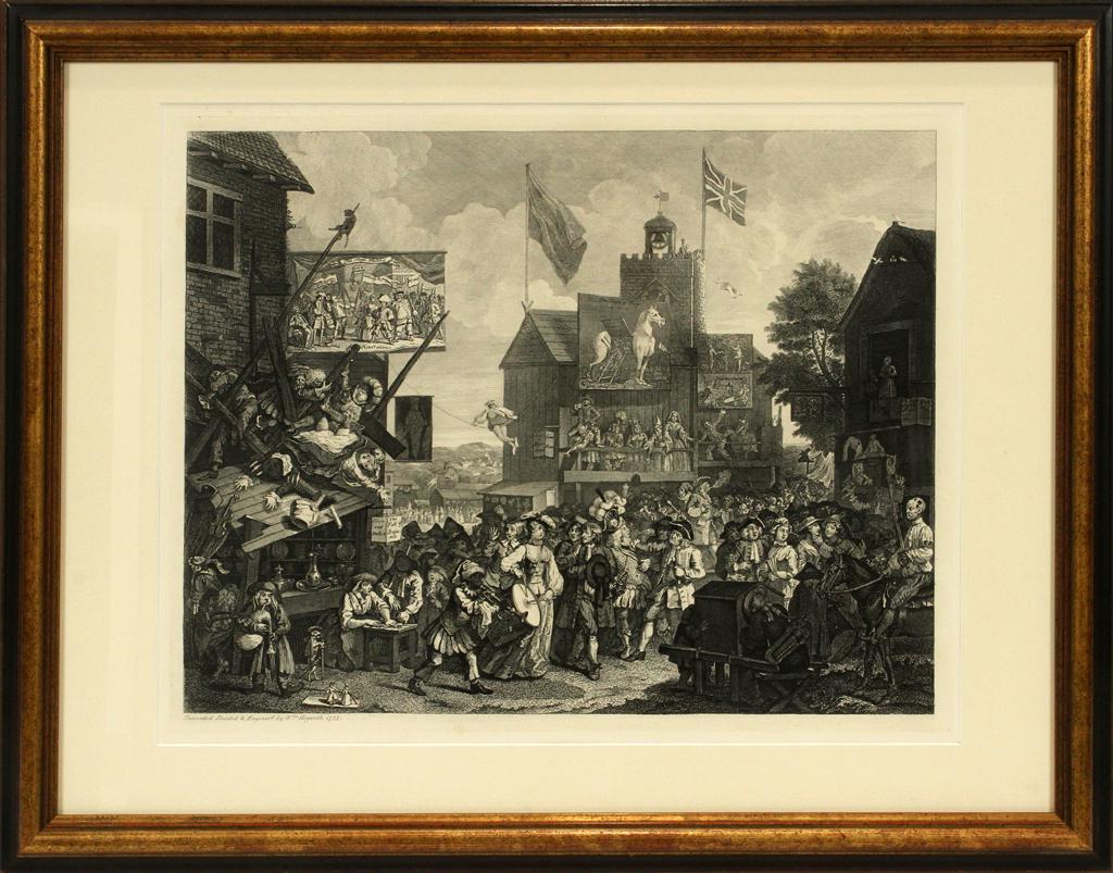 WILLIAM HOGARTH ENGRAVING "SOUTHWARK FAIR" (1 of 3)