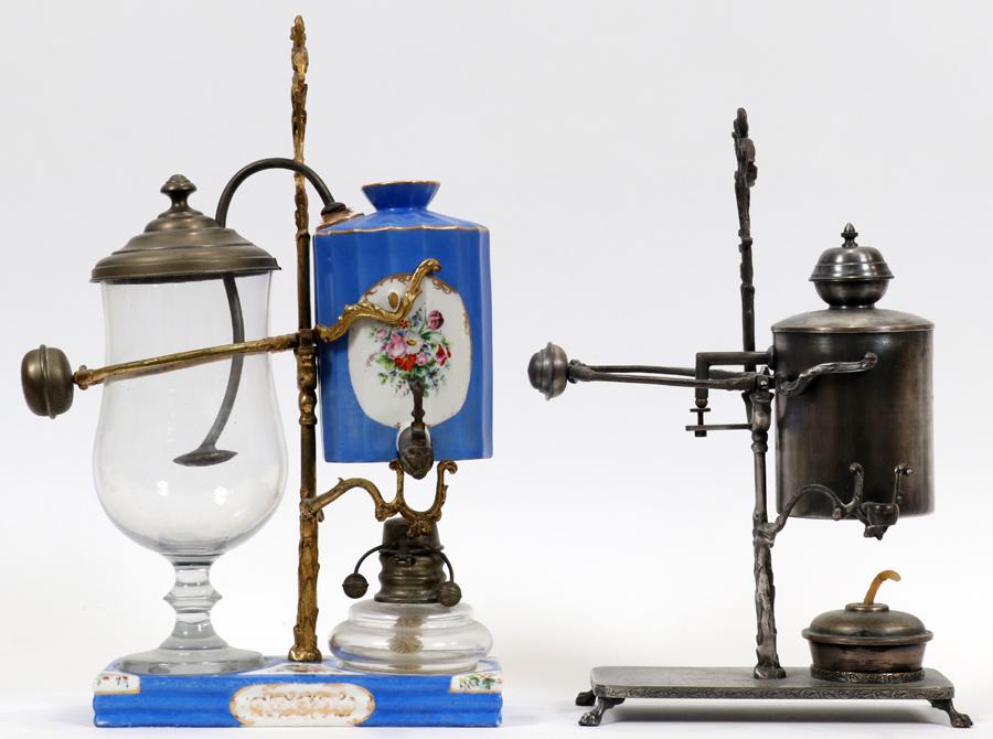 PORCELAIN, GLASS & METAL TEA CANISTERS, 2 PCS (1 of 3)