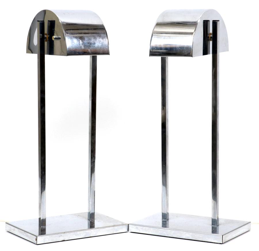 MODERN TABLE LAMPS, PAIR, H 21", L 9.25" (1 of 3)