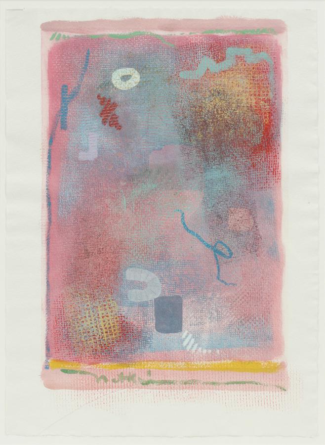 ROBERT NATKIN PAINTING ON PAPER, H 27", W 17" (1 of 9)