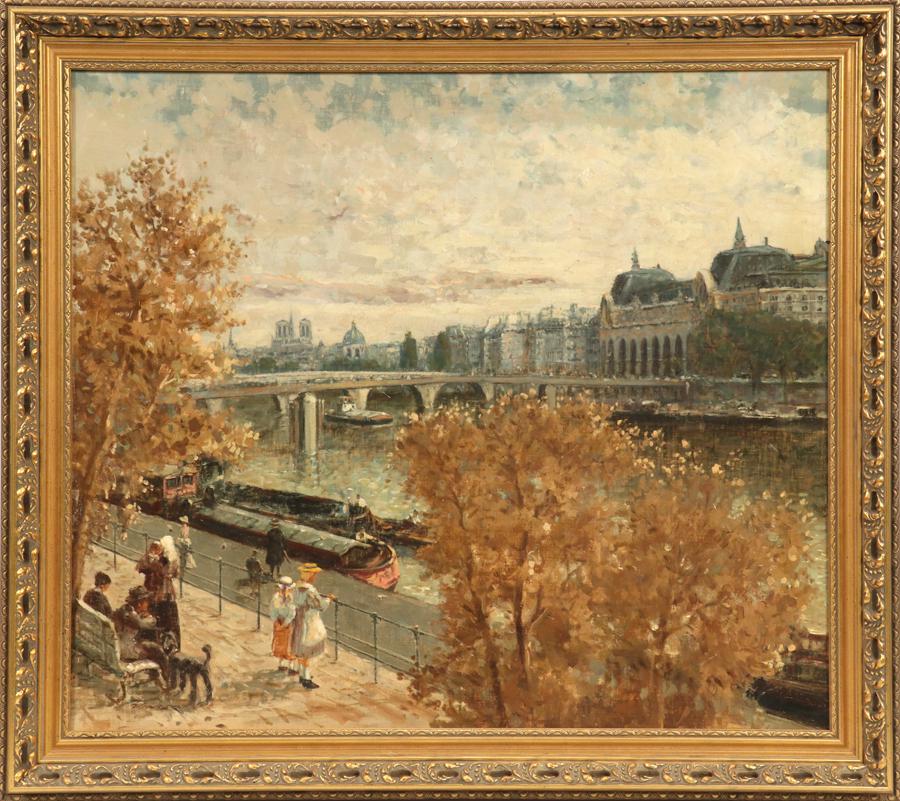 OIL ON CANVAS, H 27", L 31", SEINE RIVER (1 of 6)