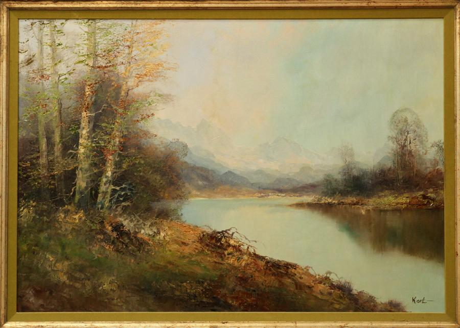 KORT OIL ON CANVAS, H 28", W 40", "LANDSCAPE" (1 of 5)