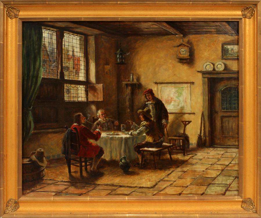 DUTCH/FLEMISH OIL ON CANVAS GENRE SCENE (1 of 3)