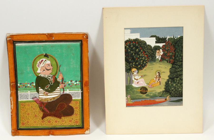 INDIAN GOUACHES ON PAPER, 2 PCS, HINDU DEITIES (1 of 2)