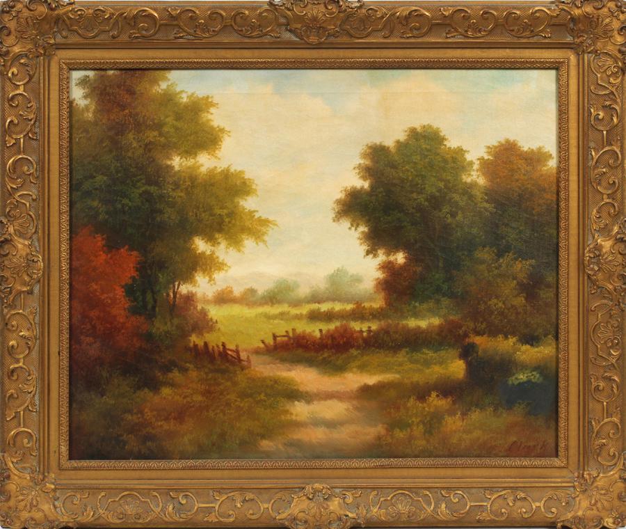 CLARK OIL ON CANVAS, H 24", W 30", "HAYFIELD" (1 of 5)