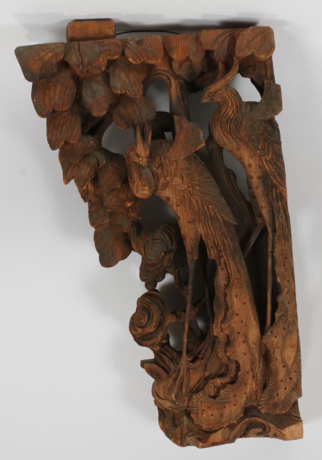 CARVED WOOD BRACKET, 19TH.C. H 25", W 15" (1 of 5)