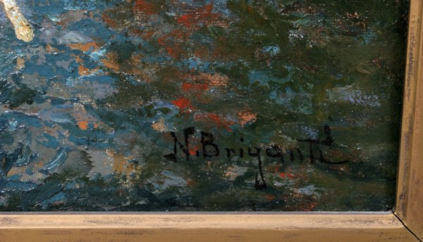 N.BRIGANTI OIL ON CANVAS VENETIAN CANAL SCENE - 2